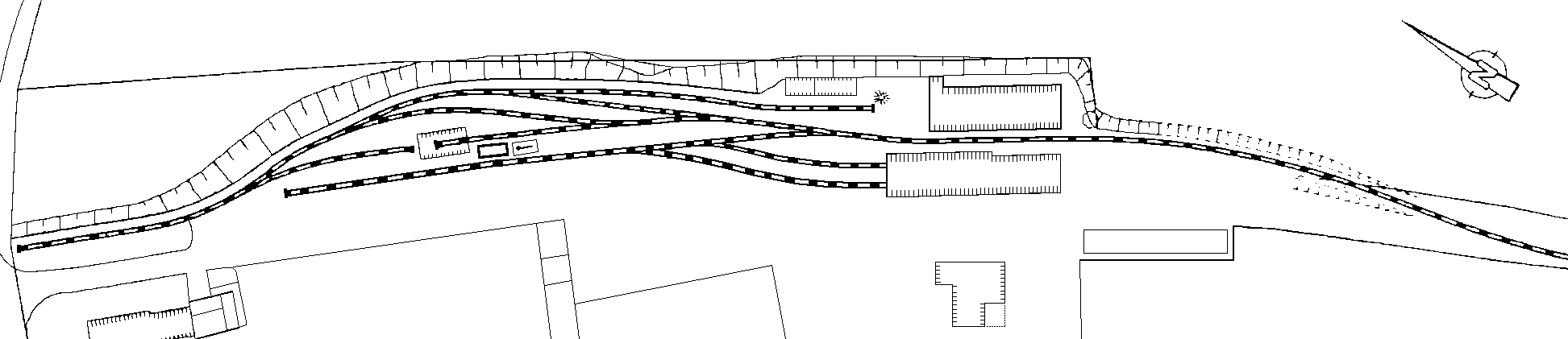 Übersichtskarte des Bahnhofsgeländes in Neresheim. Grösse ca 21 Kb