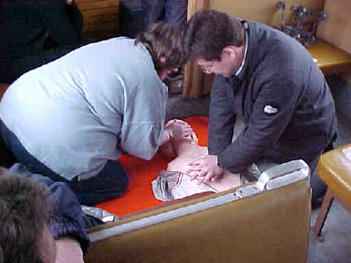 Ein Tf bei der Herzdruckmassage (Gr&ouml;&szlig;e ca. 17 Kb)