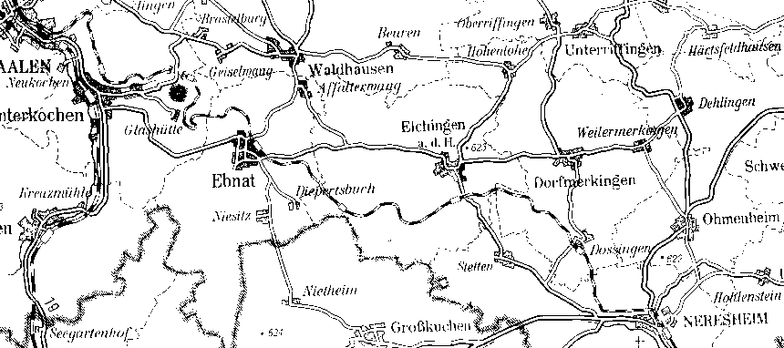 Streckenabschnitt Aalen - Neresheim ca 19 Kb